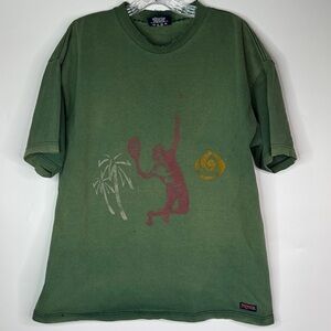 Vintage Jansport Green Tennis Tshirt Size Large